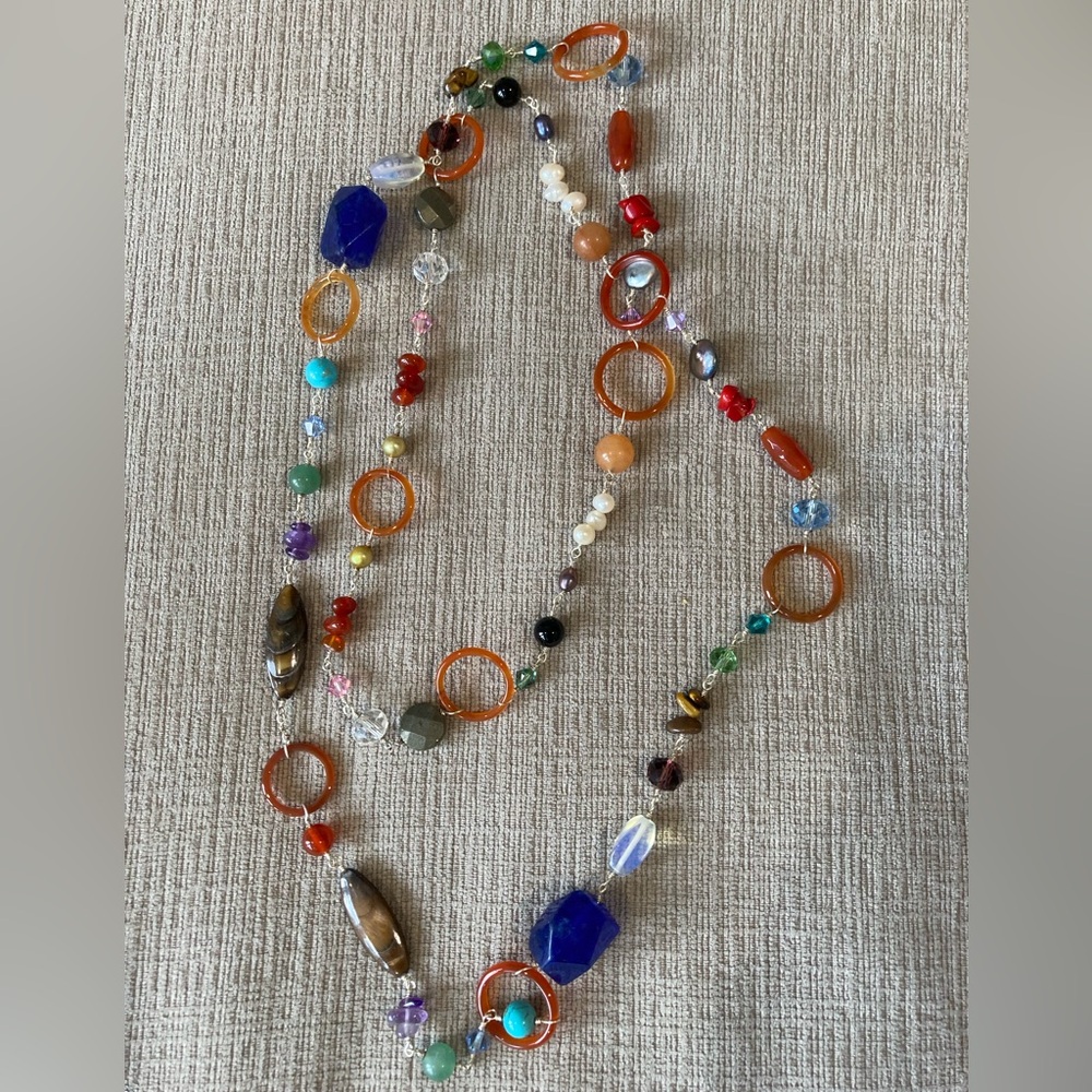 Multicolor Beaded and Gemstone Necklace